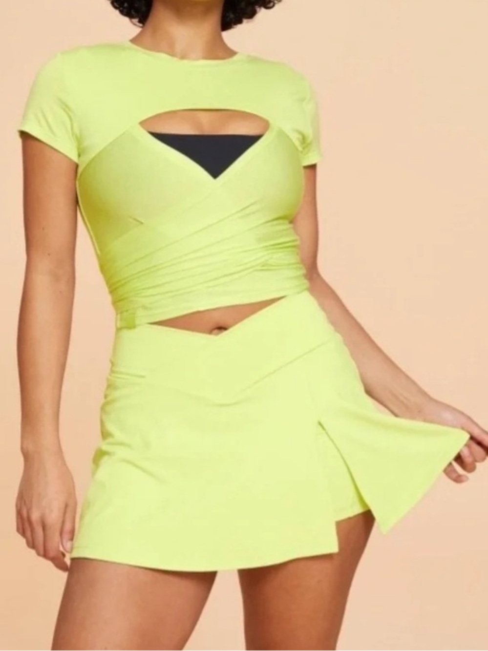 NWT✨ Blogilates Criss Cross Slit High Rise Ballerina Skort Active Skirt Size XL